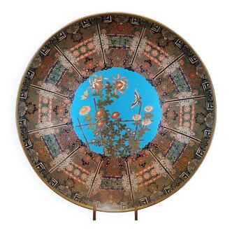 Plat en émaux cloisonnés, XIXe siècle. Période Meiji, Japon