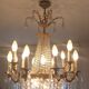 Lustre baroque véritable cristal de bohème et bronze 12 branches