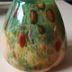 Ovoid-shaped vase, in blown art glass. Speckled inclusions