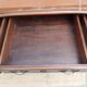 Louis XV style desk in wood, with a brown leather top.