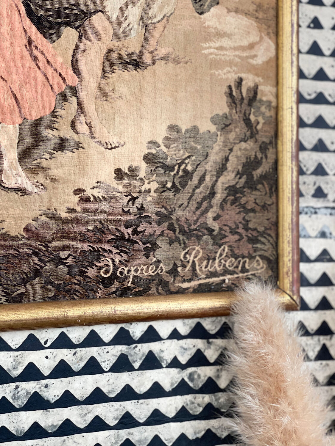 Vintage tapestry after Rubens