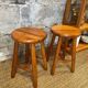 2 tabourets en pin vintage années 80
