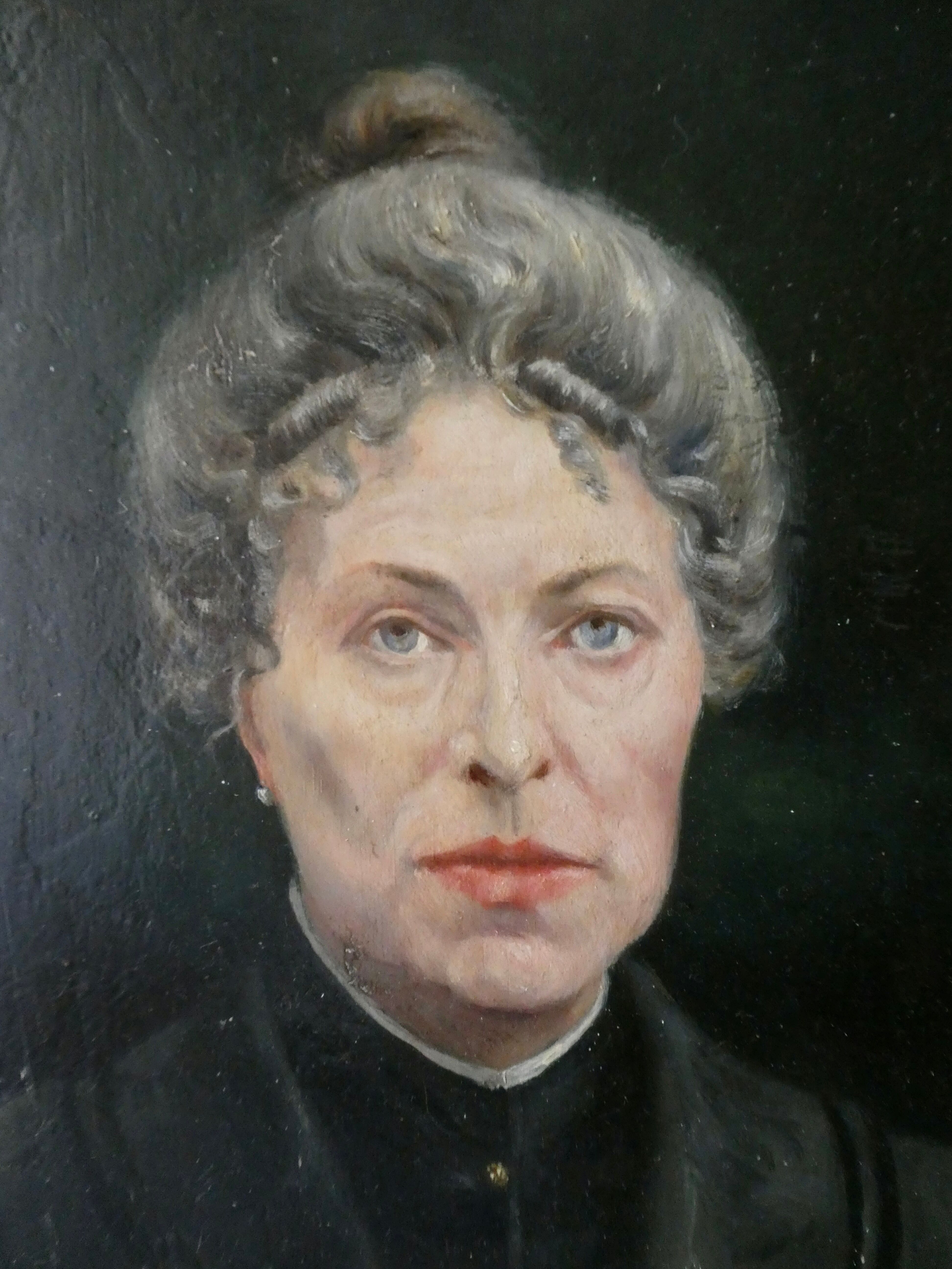 Oil on panel, portrait of a woman, nineteenth