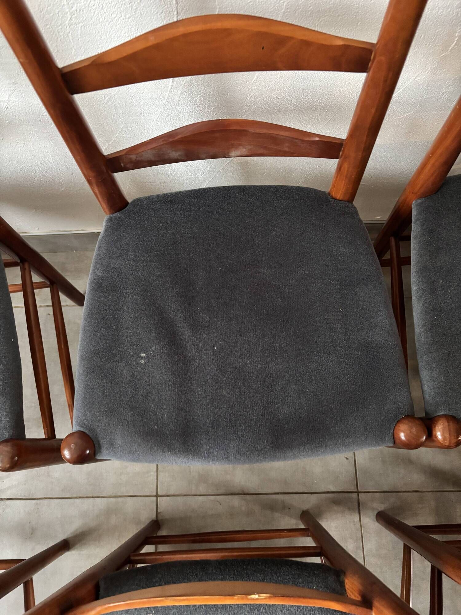 Set of 8 Scandinavian ladderback chairs, 1960s.