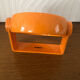 Orange plastic makeup mirror Vintage year 70