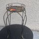 Plant door, iron harness forged twist black and golden and hand-painted ceramic tile
