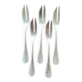 Lot de 5 fourchettes à gâteau en métal argenté