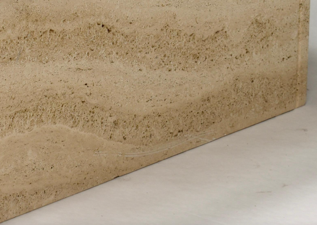 Square travertine coffee table, Italy 1970