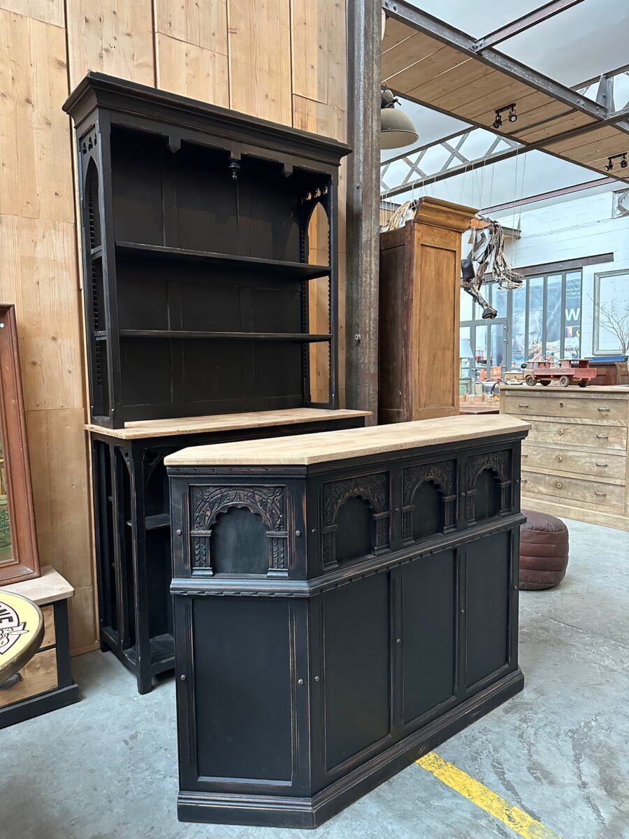 Patinated bar set from the early 20th century.