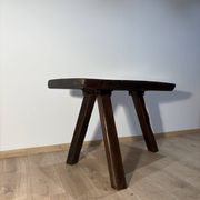 Brutalist table made of solid oak.