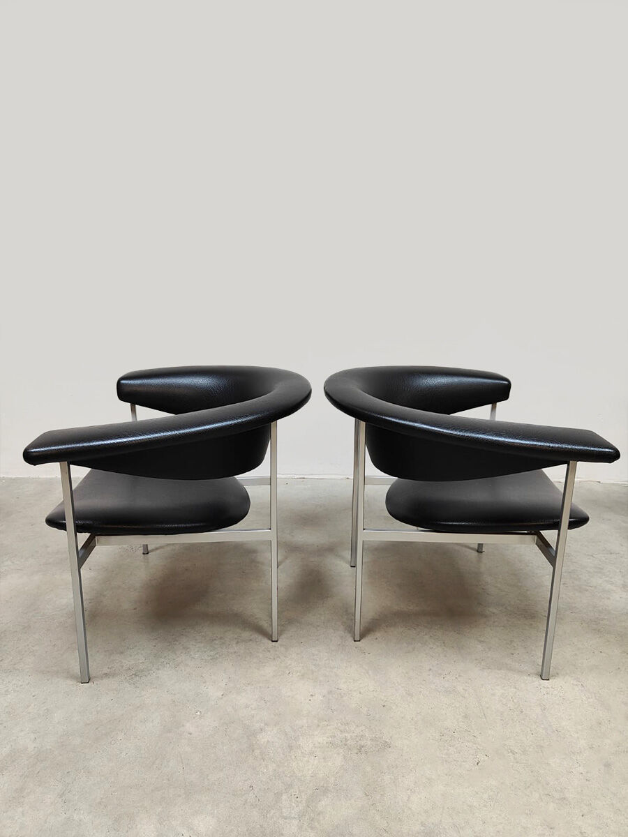 Dutch vintage design Meander Gamma lounge chairs Rudolf Wolf, Gaasbeek & Van Tiel
