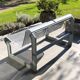 Perforated metal garden bench