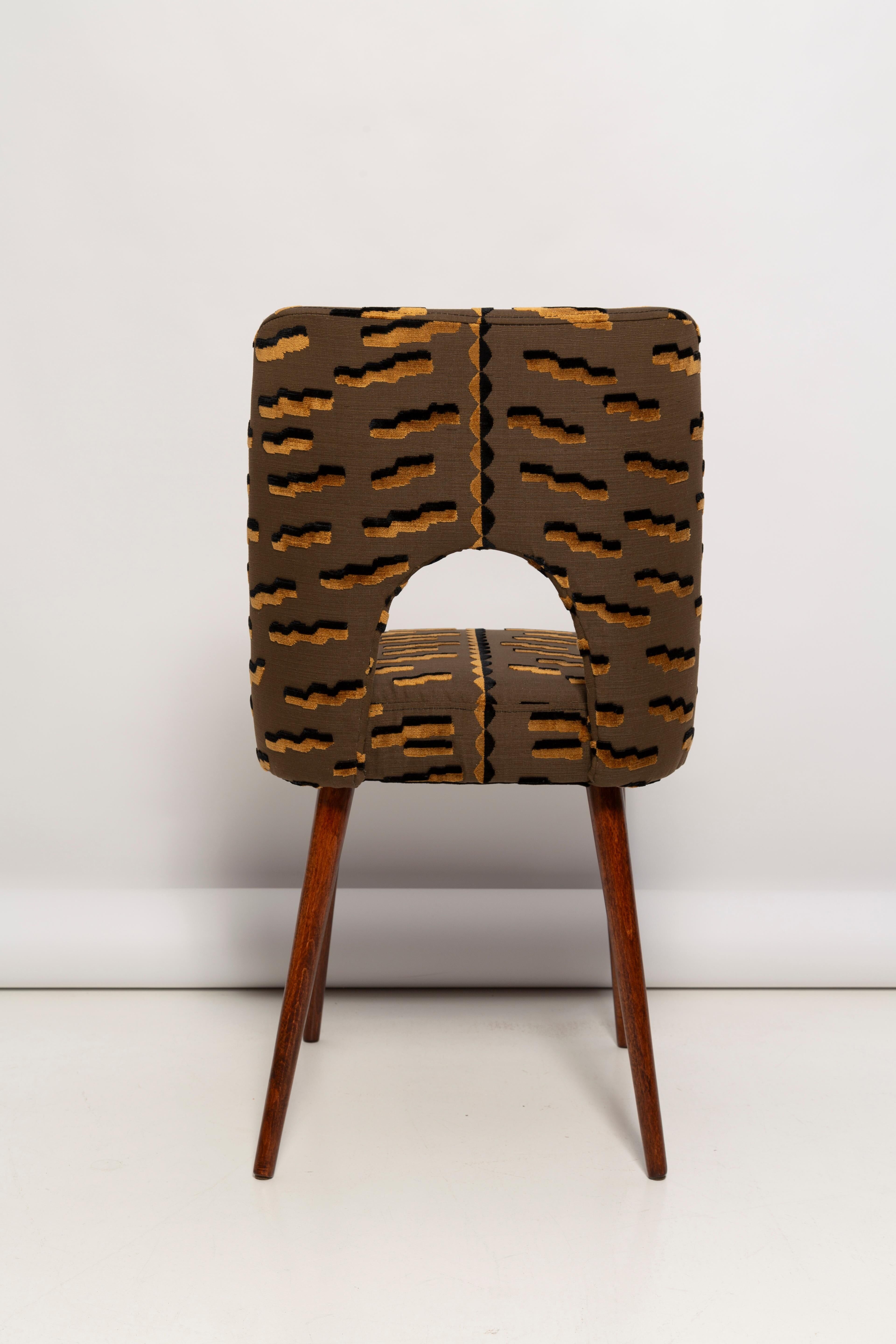 Shell chair type 1020 in jacquard velvet with tiger pattern, Europe, 1960s