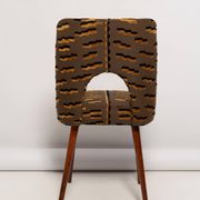 Shell chair type 1020 in jacquard velvet with tiger pattern, Europe, 1960s