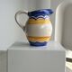 Large blue and yellow hand painted carafe H:20cm