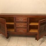 Bahut enfilade of the 1950s in solid wood
