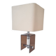 Mid-century smokey brown acrylic glass and chrome table lamp, 1970s