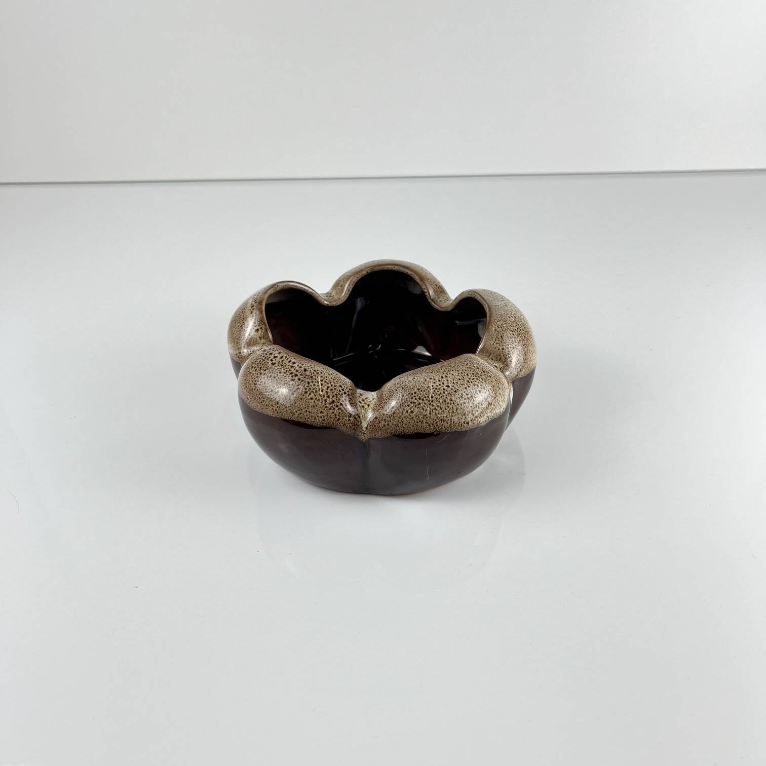 Vintage speckled glazed ceramic trinket dish – 1960/70