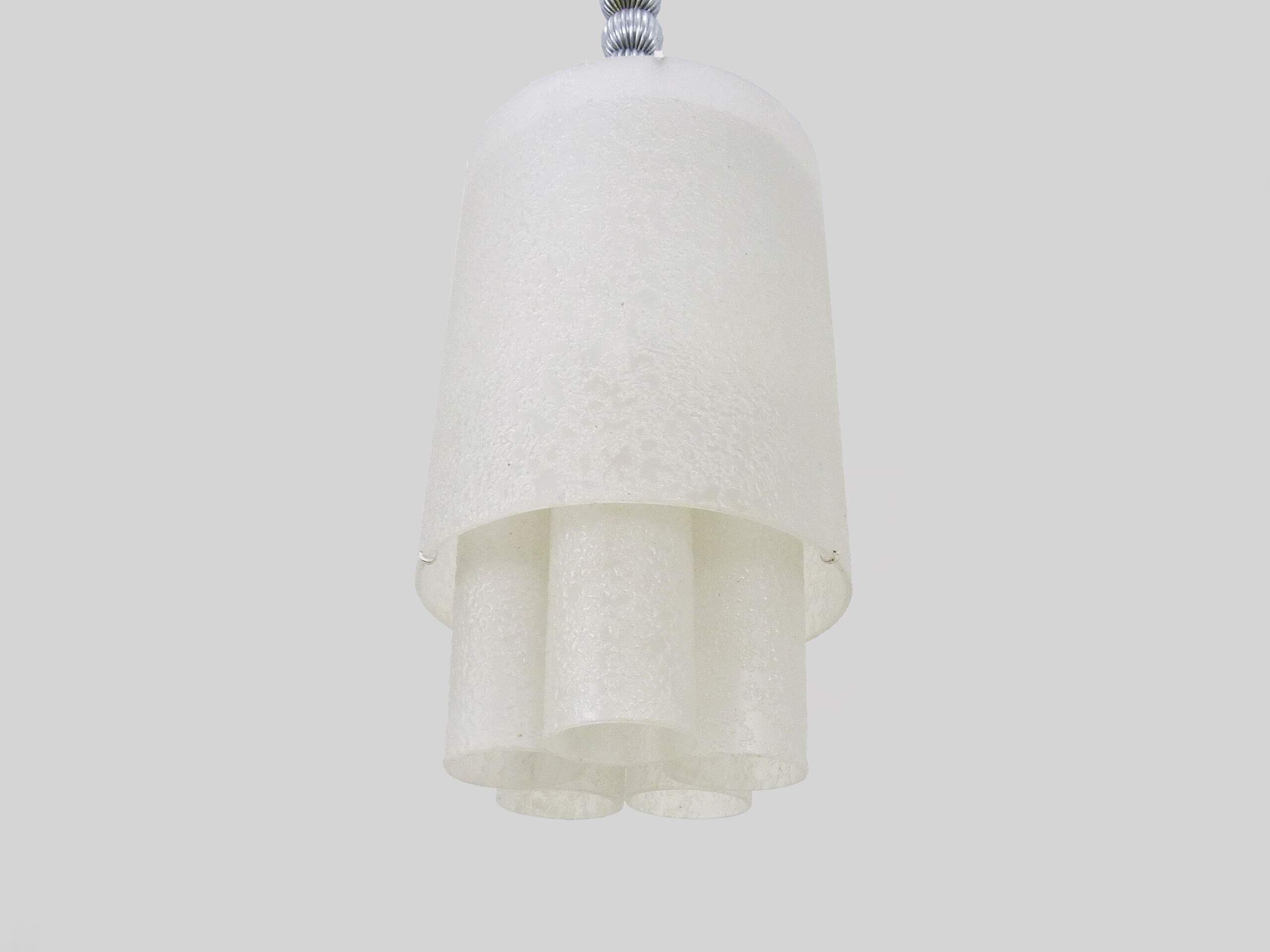 Murano glass tube chandelier by Doria Leuchten. Year 60