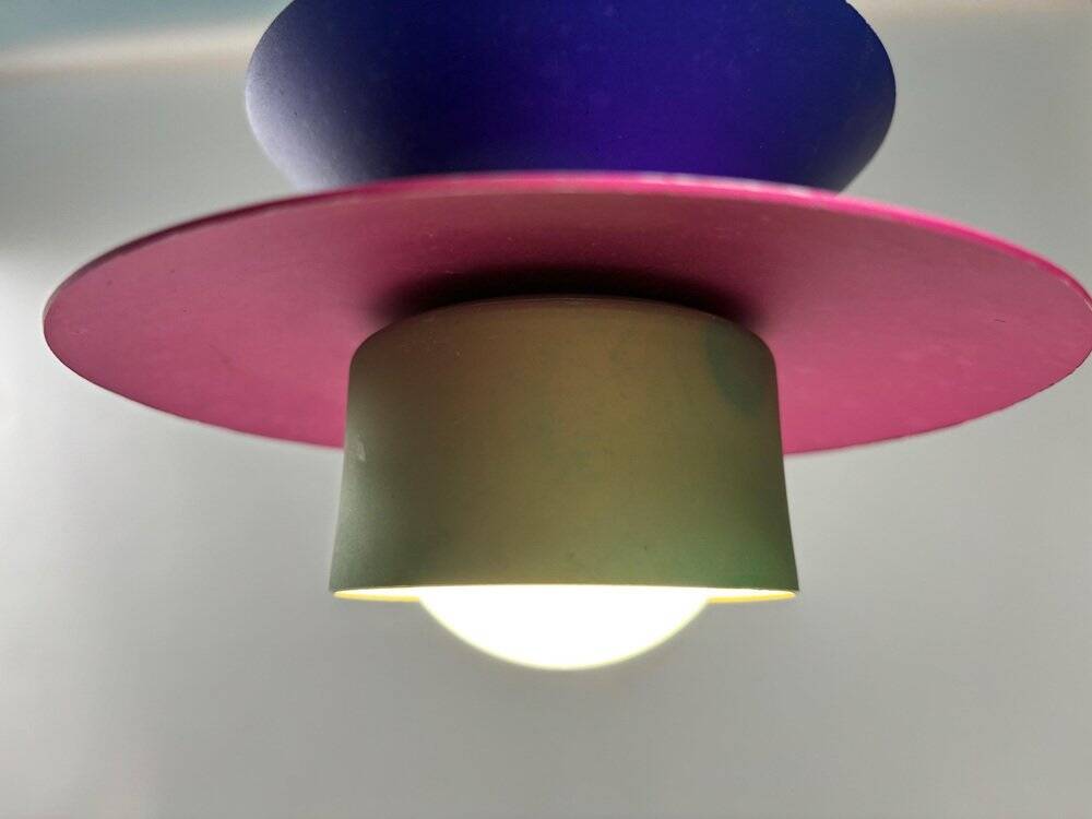 Italian Postmodern Pendant Lamps, 1980s, Set of 3