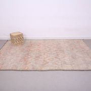 Pale Vintage Moroccan Rug 197 x 306 cm, Berber Wool Rug, Handmade Rug Boho