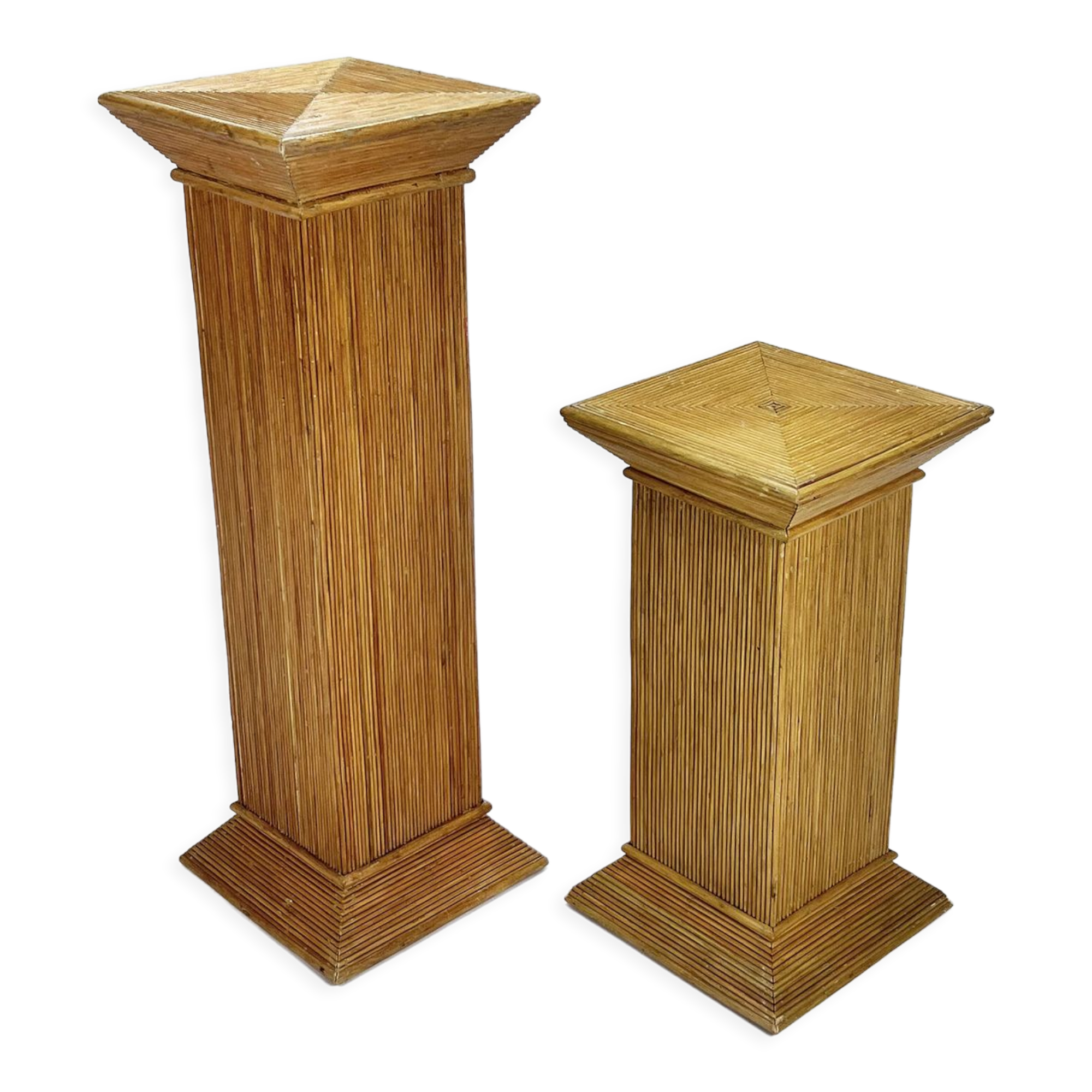 Set of 2 bohemian plant stands, 1970s