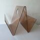 Review door in smoked Plexiglas, 70s, H 42 cm