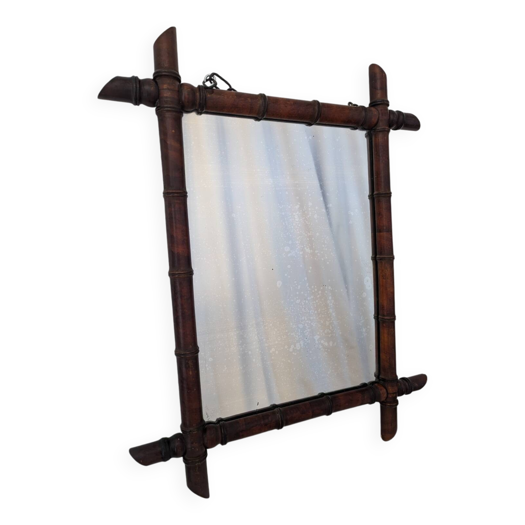 Antique bamboo mirror
