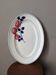 Antique oval ceramic dish with hand-painted floral decoration, country decor