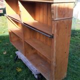 Pine bookcase (251 x 49 x height 288 cm)