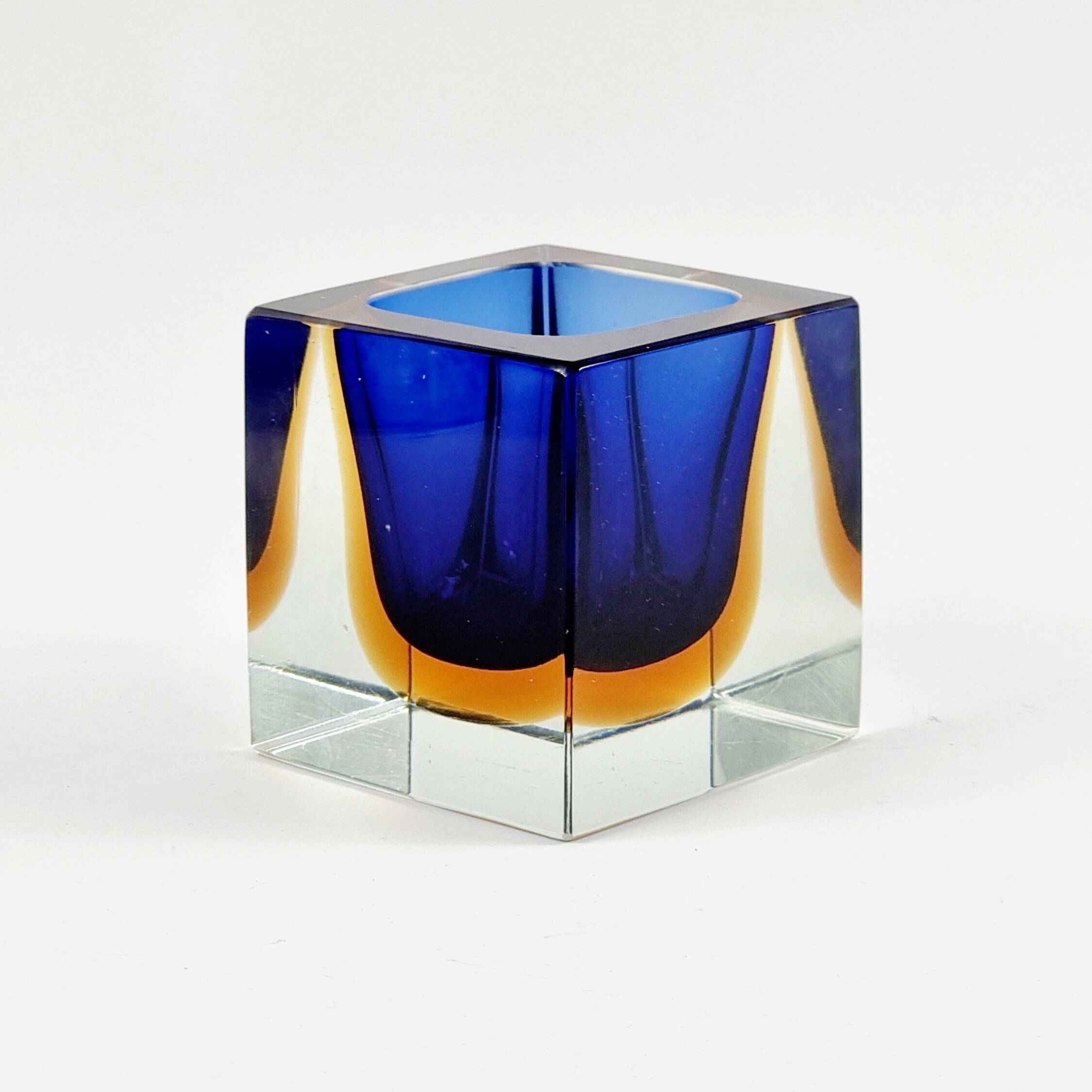 Sommerso Murano Glass Catch-All by Flavio Poli for Seguso, Italy, 1960s