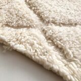 Moroccan berber carpet blessed ouarain ecru with diamond patterns engraved 304x204cm