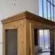 19th-century English pine display cabinet