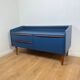 Low buffet / TV unit in midnight blue and wood, 1960