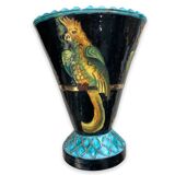 Monaco vase with decoration of parakeets and parrots