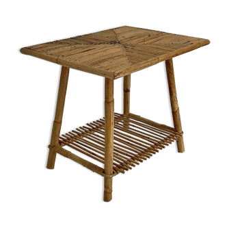 Side table in vintage rattan 60's