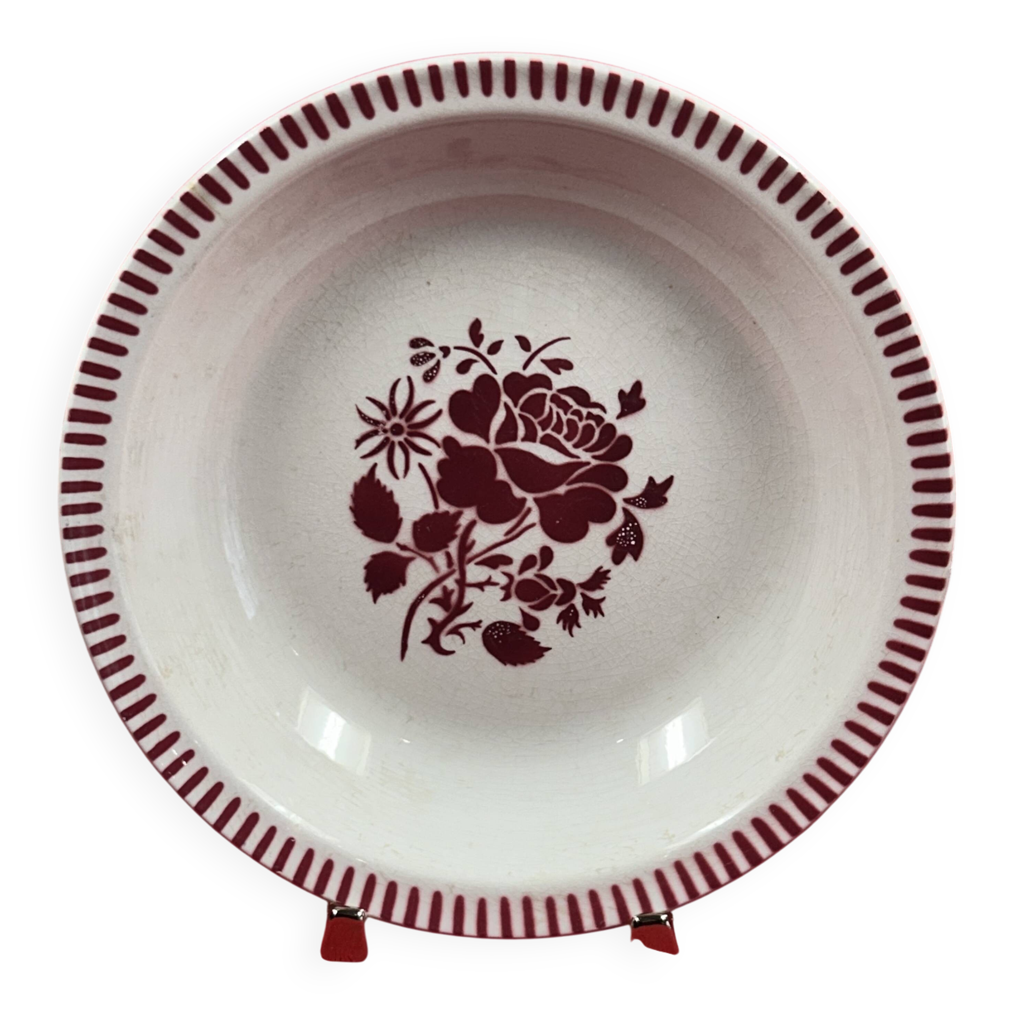 Hollow round plate in Lunéville earthenware Ø 27.4 cm