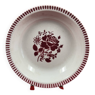 Hollow round plate in Lunéville earthenware Ø 27.4 cm