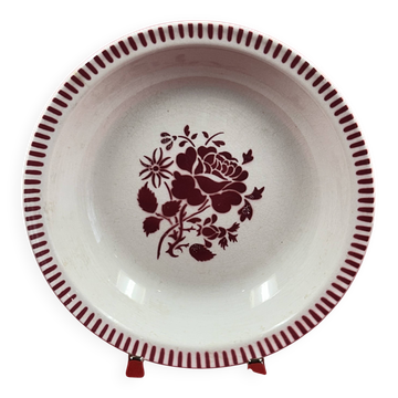 Hollow round plate in Lunéville earthenware Ø 27.4 cm
