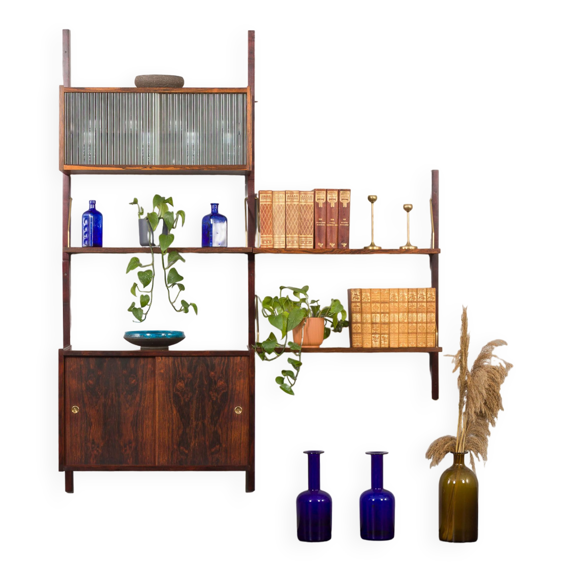rosewood wall unit by Preben Sorensen for PS System, Randers, 1960s