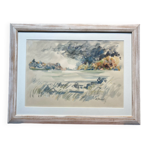 Aquarelle d'un paysage,