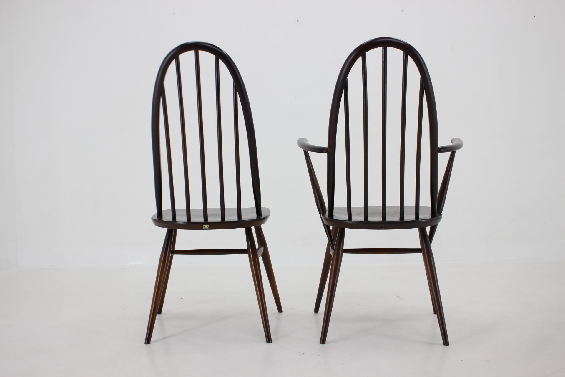 Set of 6 dining windsor chairs by Lucian Ercolani, italy, 1960
