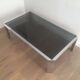 Beautiful octagonal chrome coffee table with black glass top