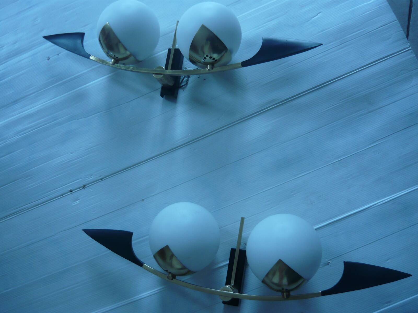 Rare pair of vintage wall lights for Arlus