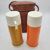 Set of 2 Vintage Thermoses in their case
