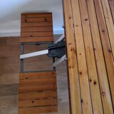 Folding wood picnic table