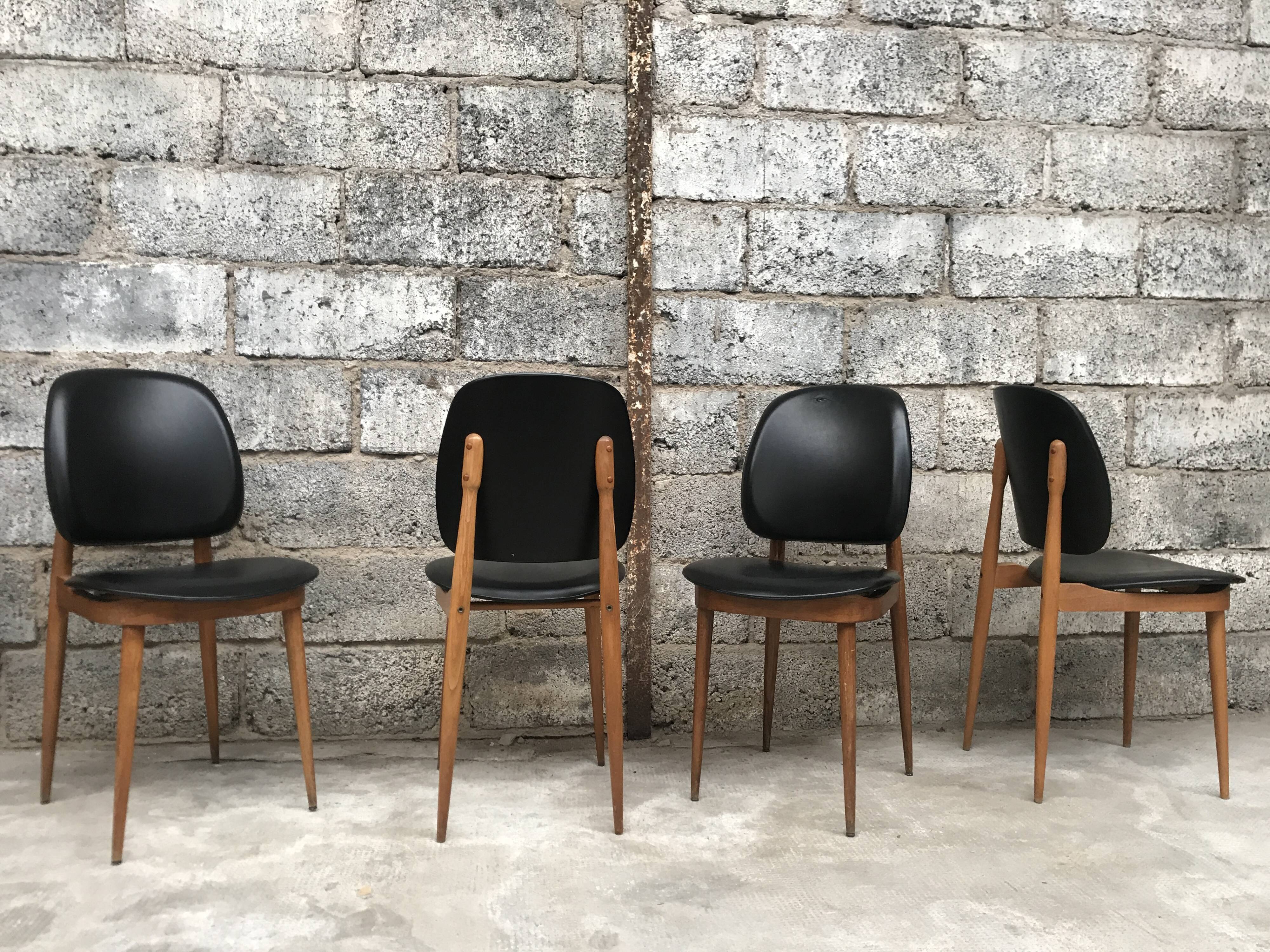 Set of 4 chairs model Pegasus edited by Baumann - 60s