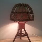 Lampe de chevet en rotin et osier