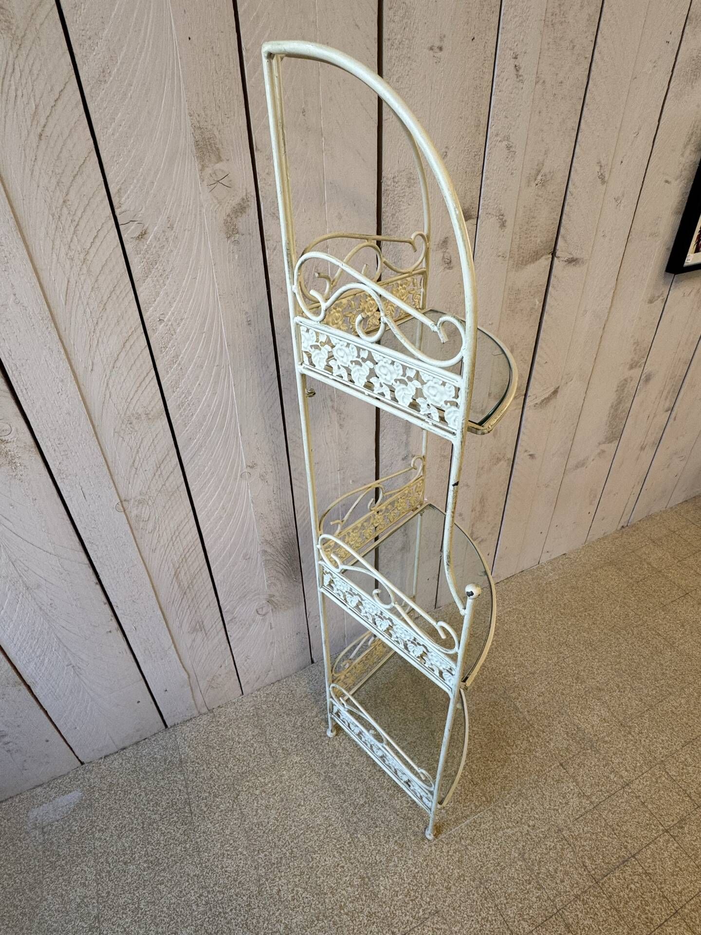 Glass and wrought iron shelf