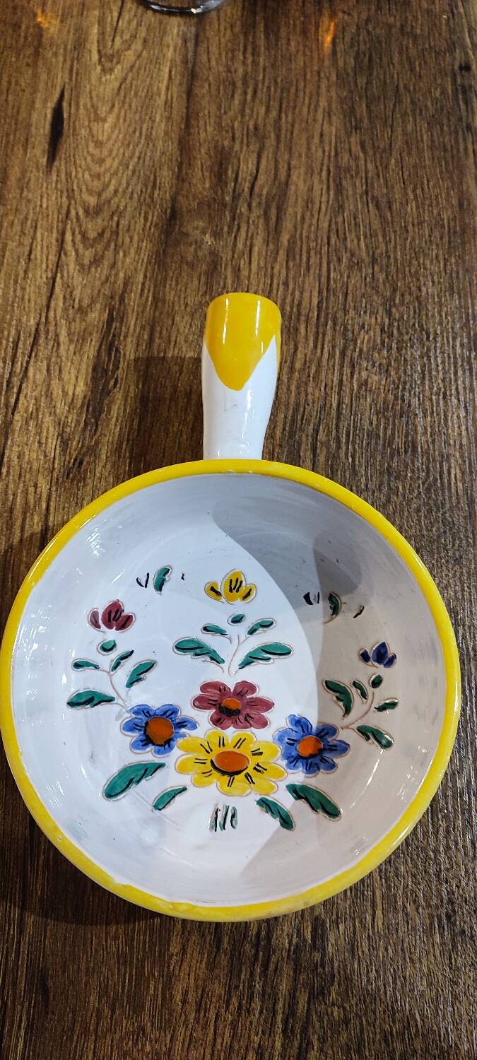 Vallauris ceramic decorative fondue pot